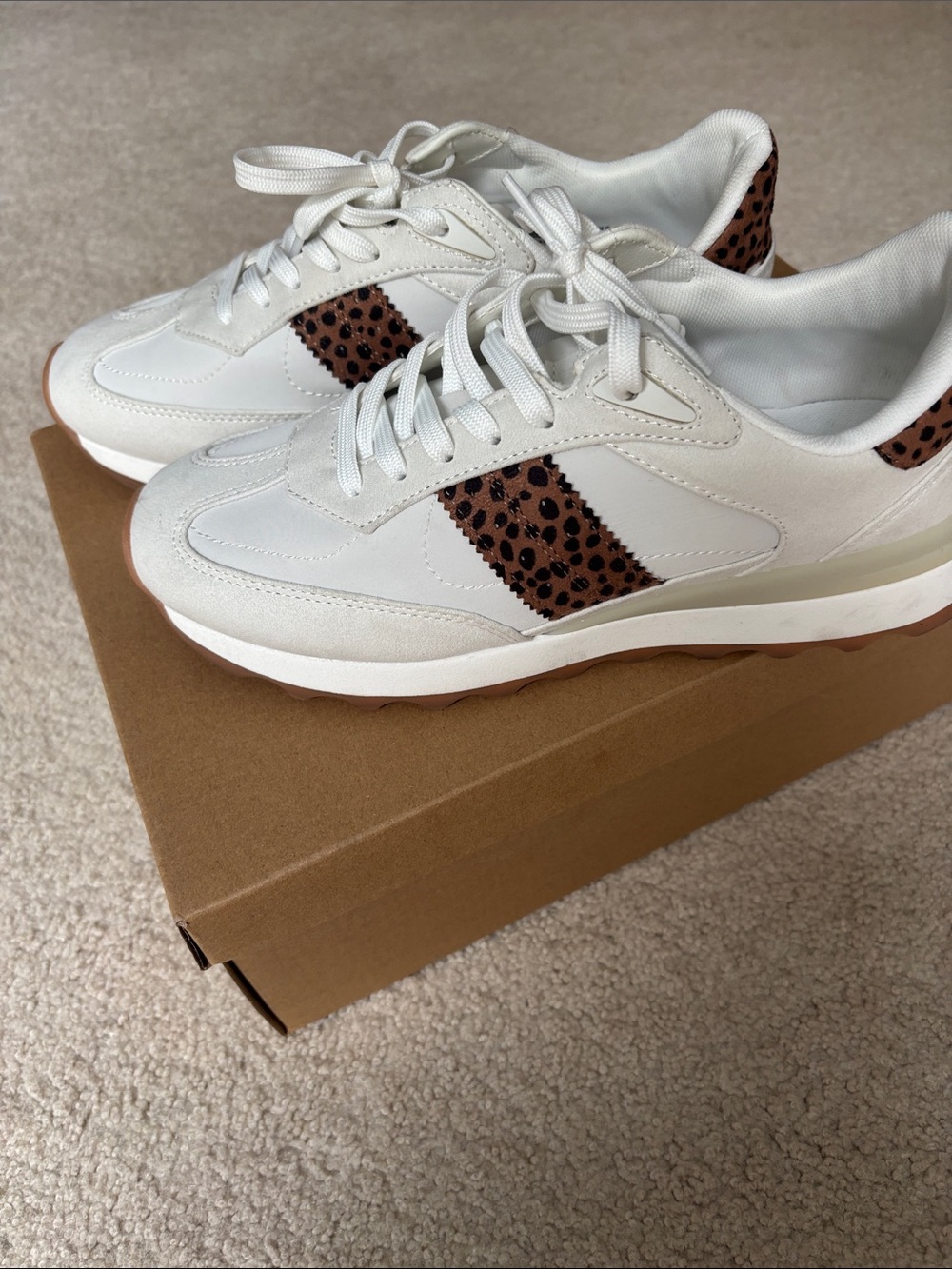 Steve Madden Sneakers with Brown Leopard Accent